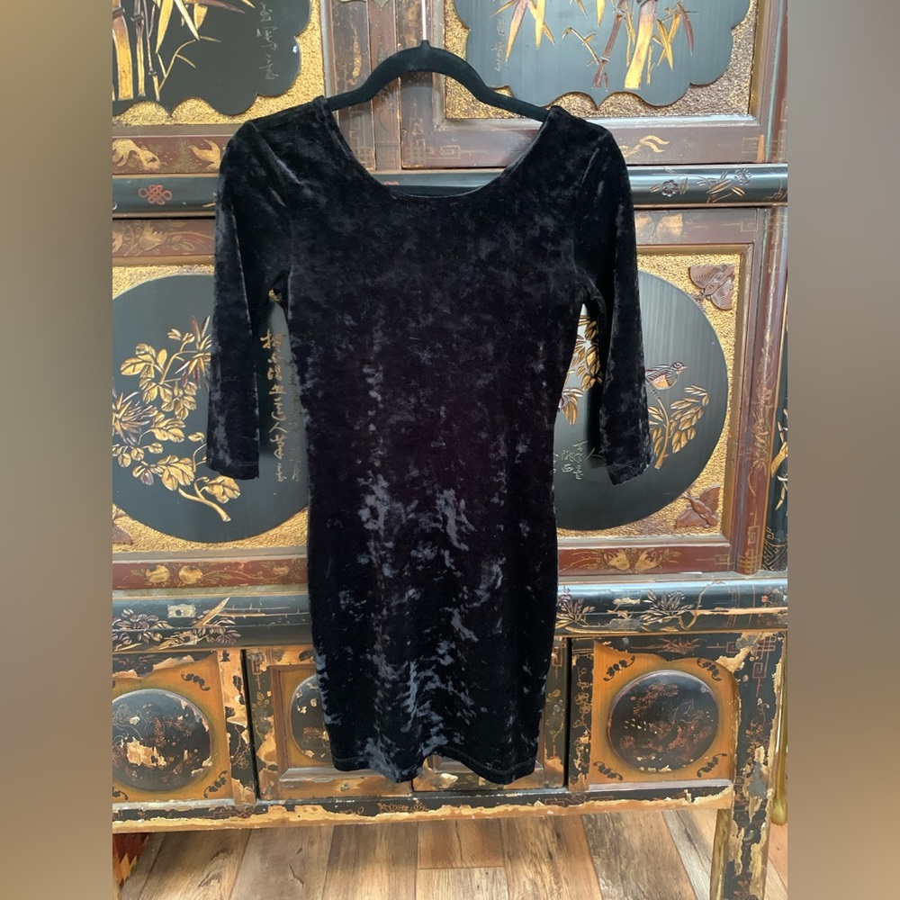 Crushed velvet mini dress